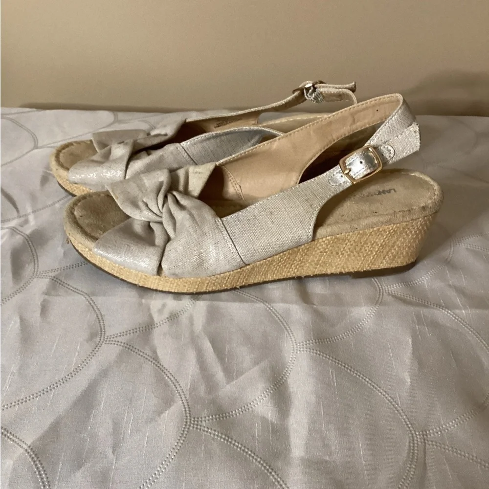 Lands End Canvas Slingback Wedge